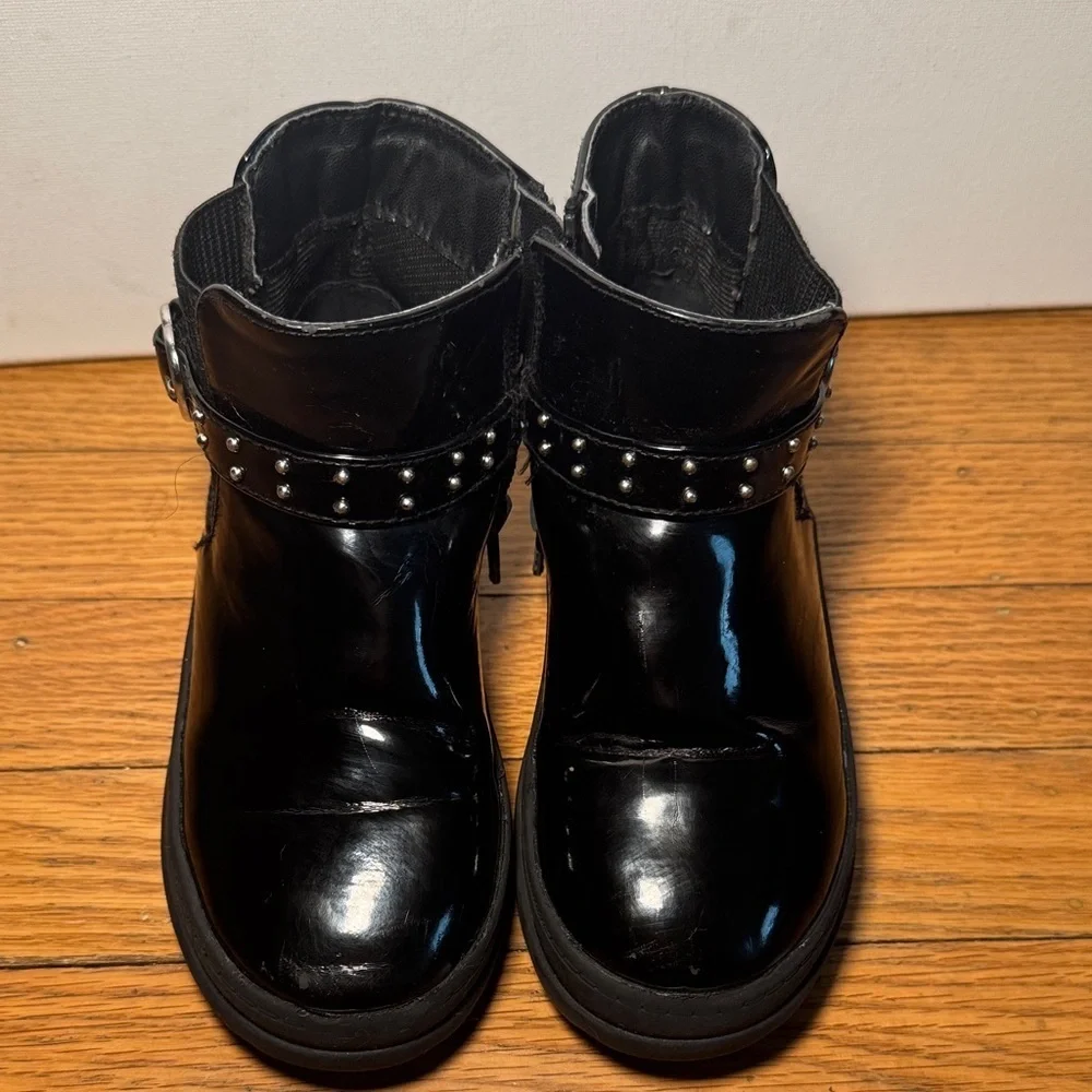Sugar Black Kids Boots with Heart Accent